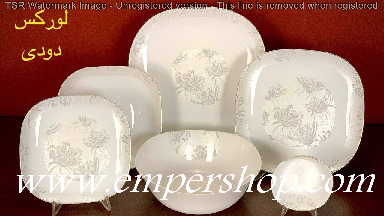 سرویس 26 پارچه کورل لورکس دودی چهارگوش